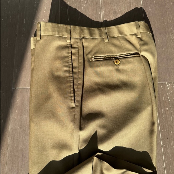 Zanella Flat Front Olive Green Dress Pants Mens SZ 343/30 - Picture 12 of 14